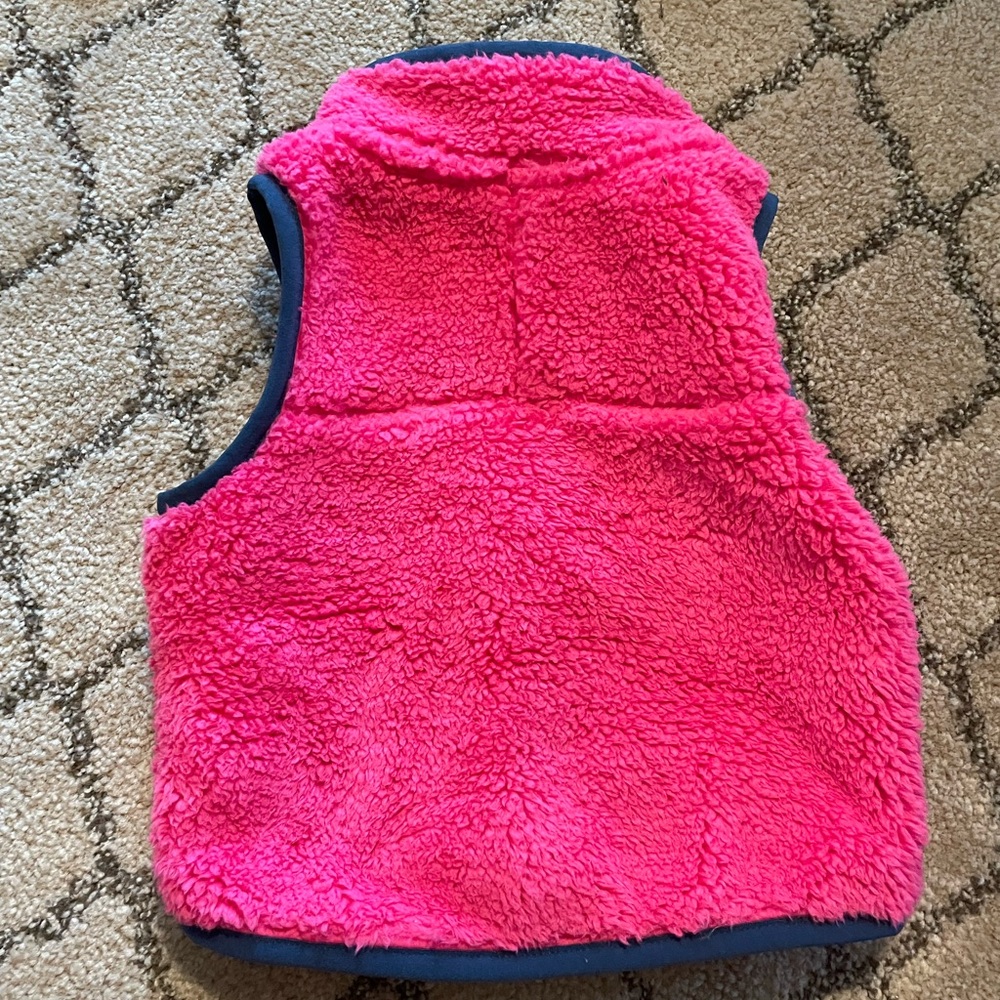 North Face pink vest with navy trim 0-3M, great condition. - Picture 2 of 2